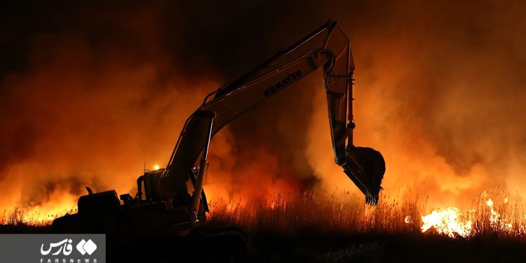 Lightning sets fire to Meighan wetland in central Iran